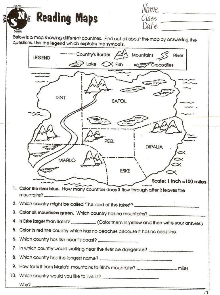 10 Inspirational Printable Map Skills Worksheets 3rd Grade Printable Map