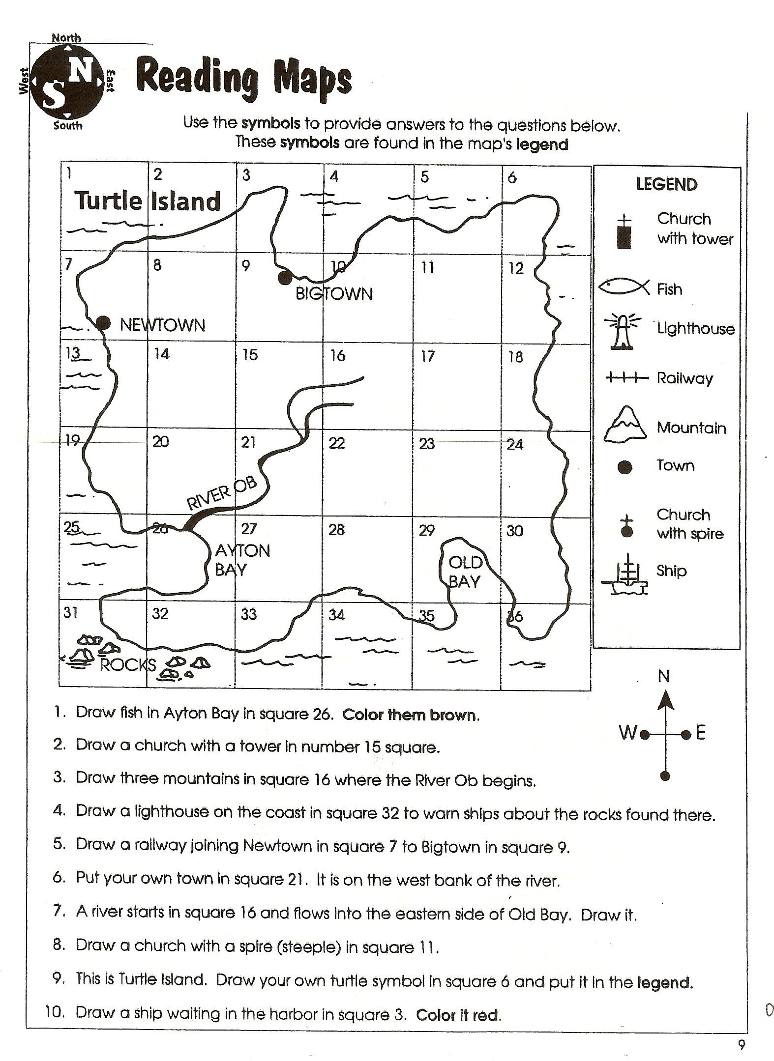 10 Unique Printable Map Skills Worksheets Printable Map