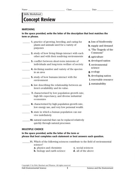 12 Holt Rinehart And Winston Science Worksheet Answers Check More 