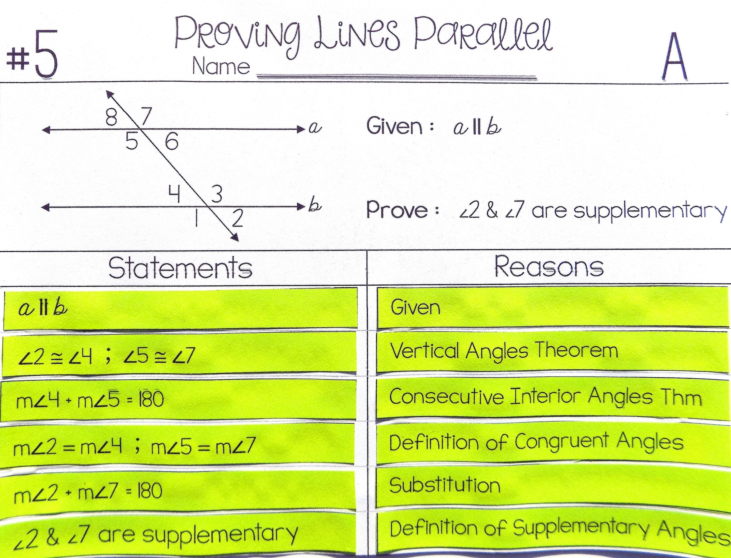 3 5 Skills Practice Proving Lines Parallel Worksheet Answers 