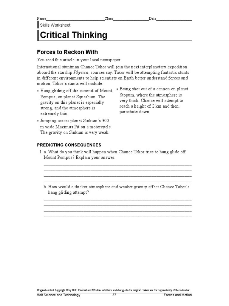 30 Critical Thinking Skills Worksheet Education Template