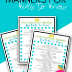 30 Most Important Manners For Kids To Know Manners For Kids Free