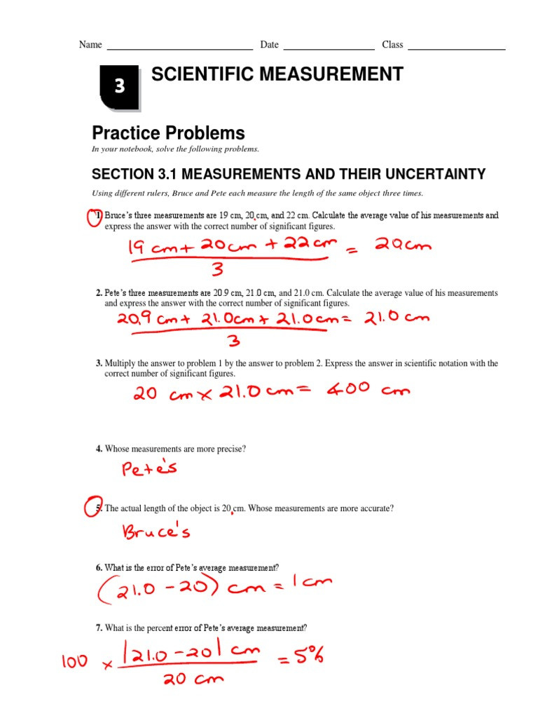 31 Percent Error Worksheet Answer Key Education Template