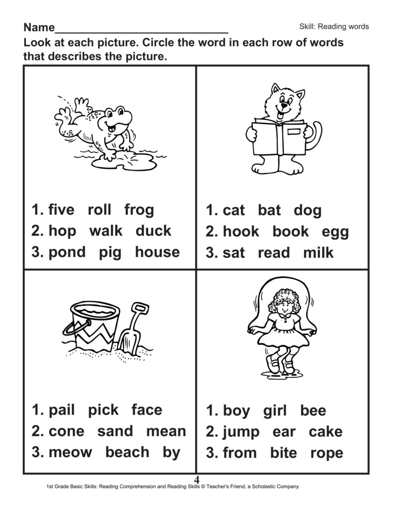 40 Scholastic 1st Grade Reading Comprehension Skills Worksheets 