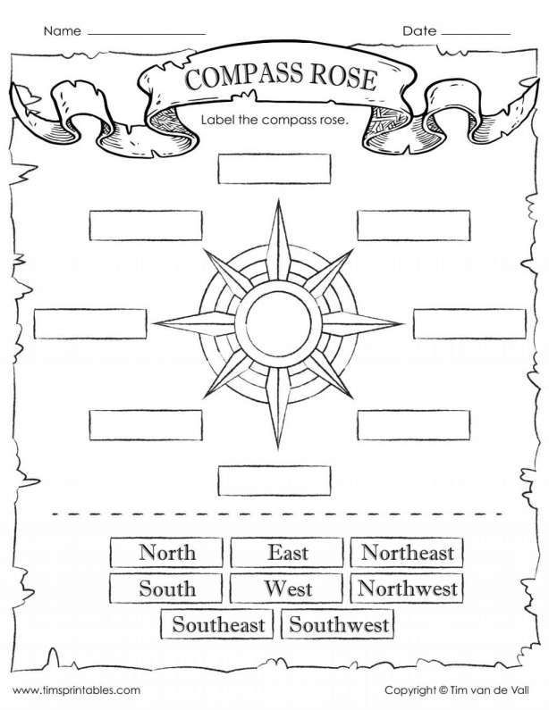 8 Reading A Compass Worksheet Compass Rose Worksheet Social 