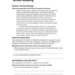 Active Reading Skills Worksheet Answer Key Understanding Our