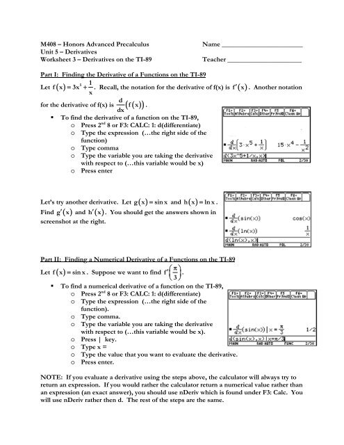 Answer Key Precalculus Worksheets With Answers Pc Section 5 1 5 2 