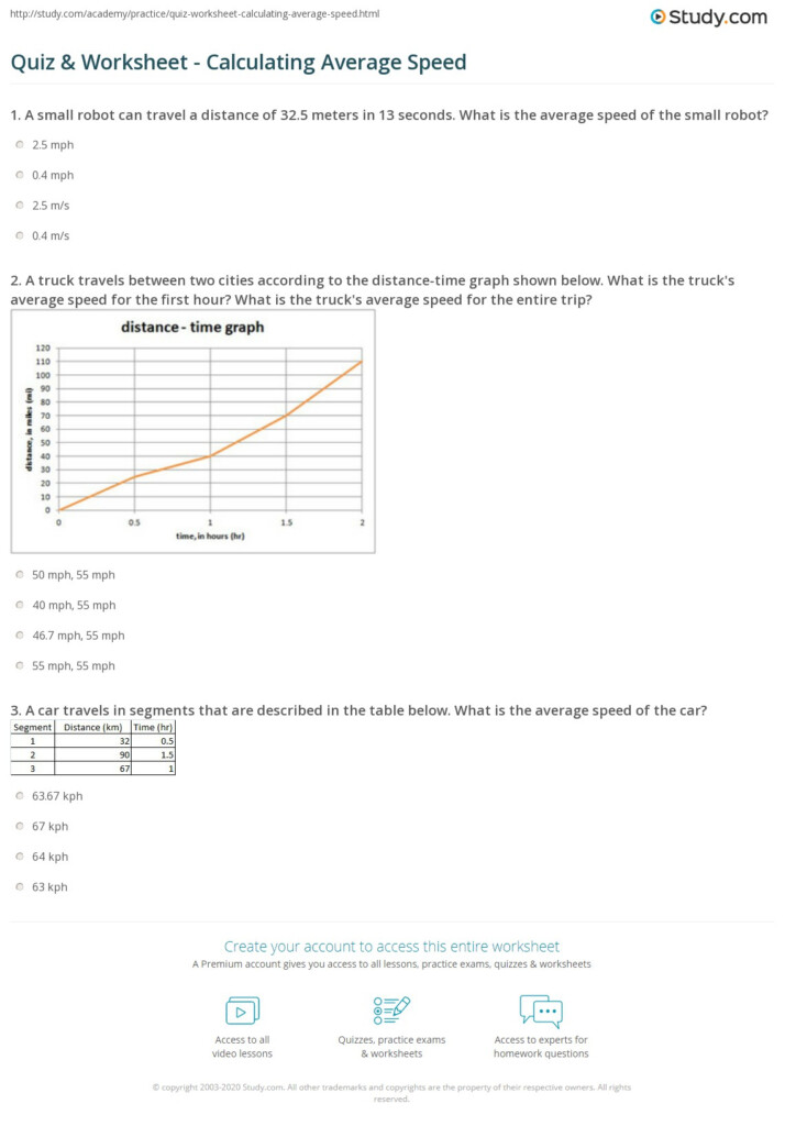  Average Speed Problems Worksheet With Answers Average Speed Problems 