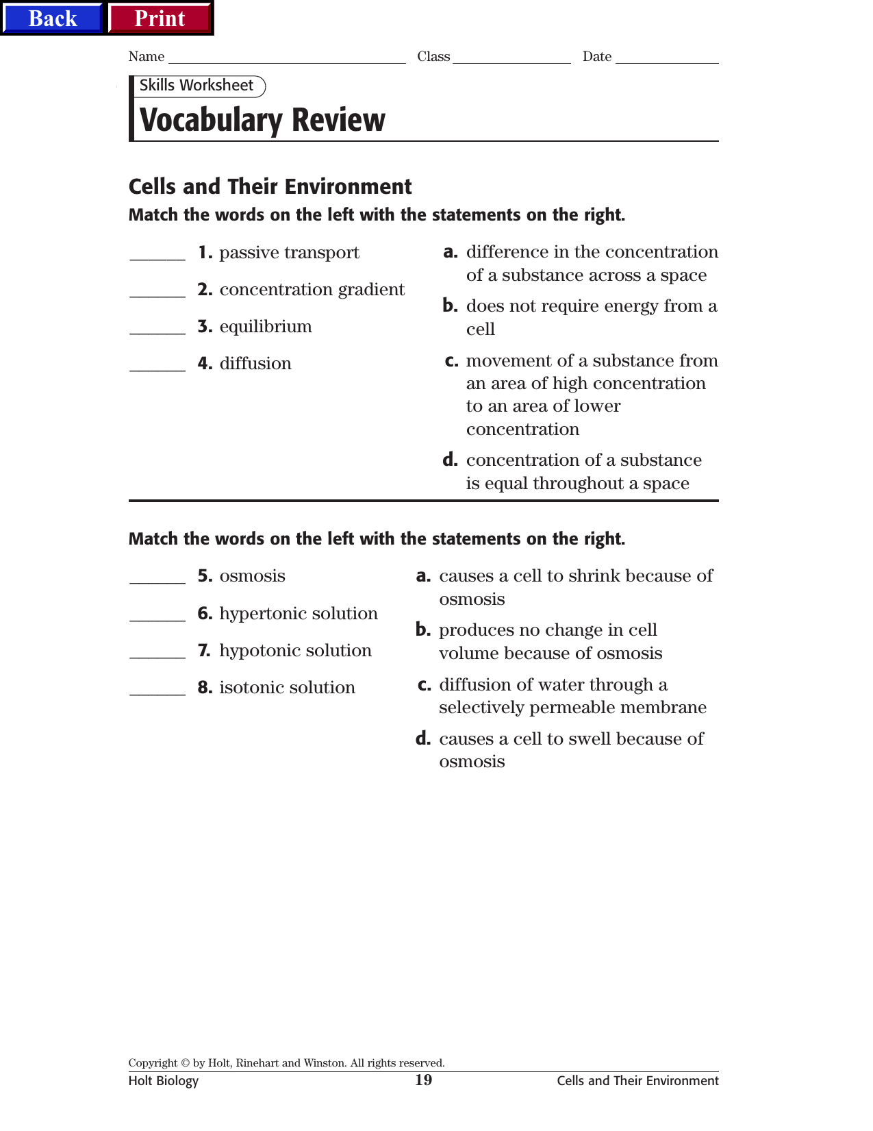 Bestseller Holt Biology Section 19 Review Answer Key