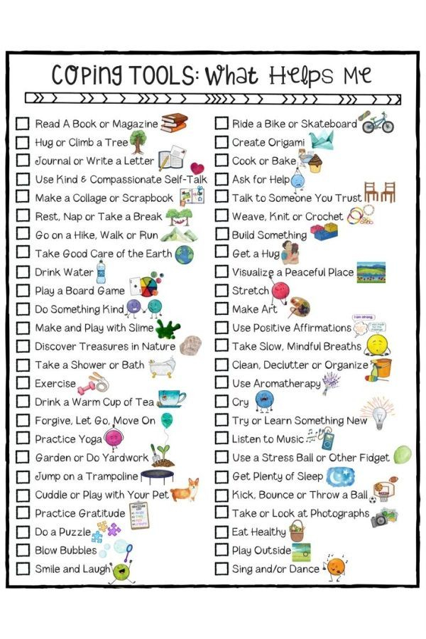 Coping Skills For Kids Checklist A Fun School Counseling Worksheet To