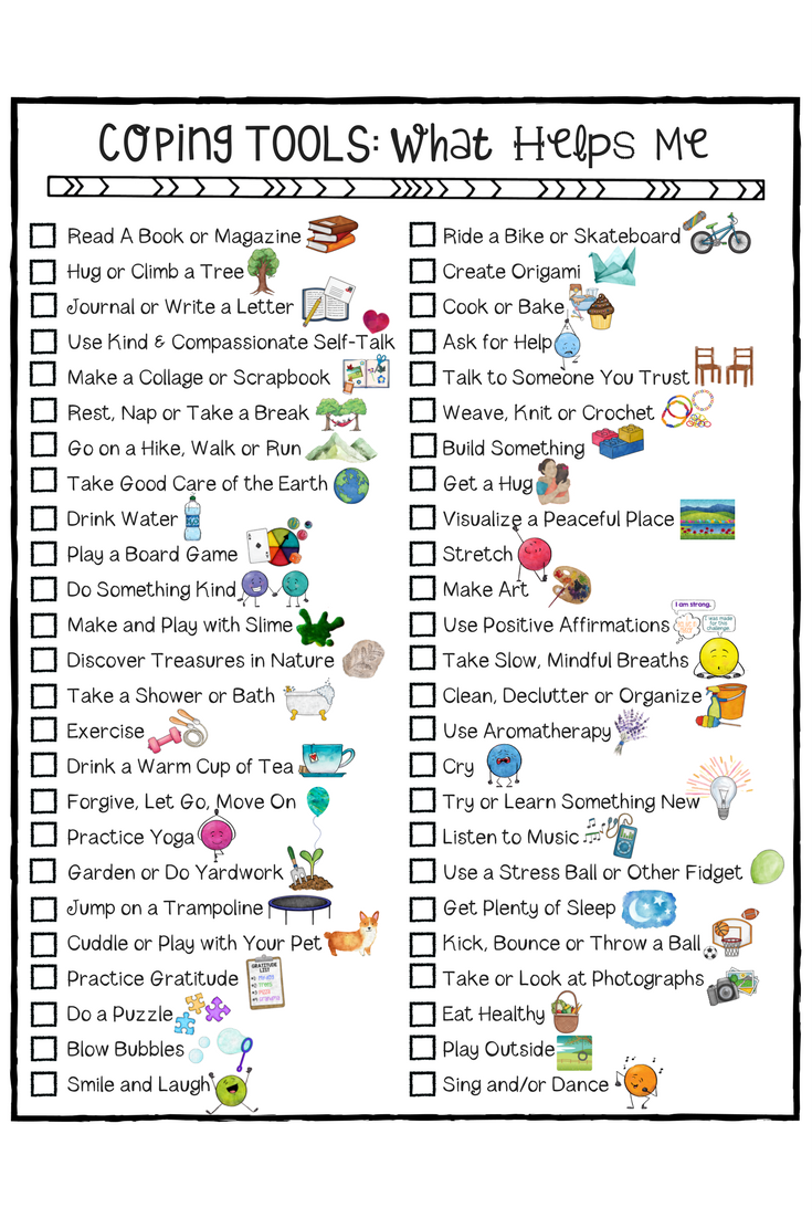 Coping Skills For Kids Checklist A Fun School Counseling Worksheet To 
