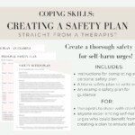 Coping Skills Safety Plan For Self Harm Urges Etsy