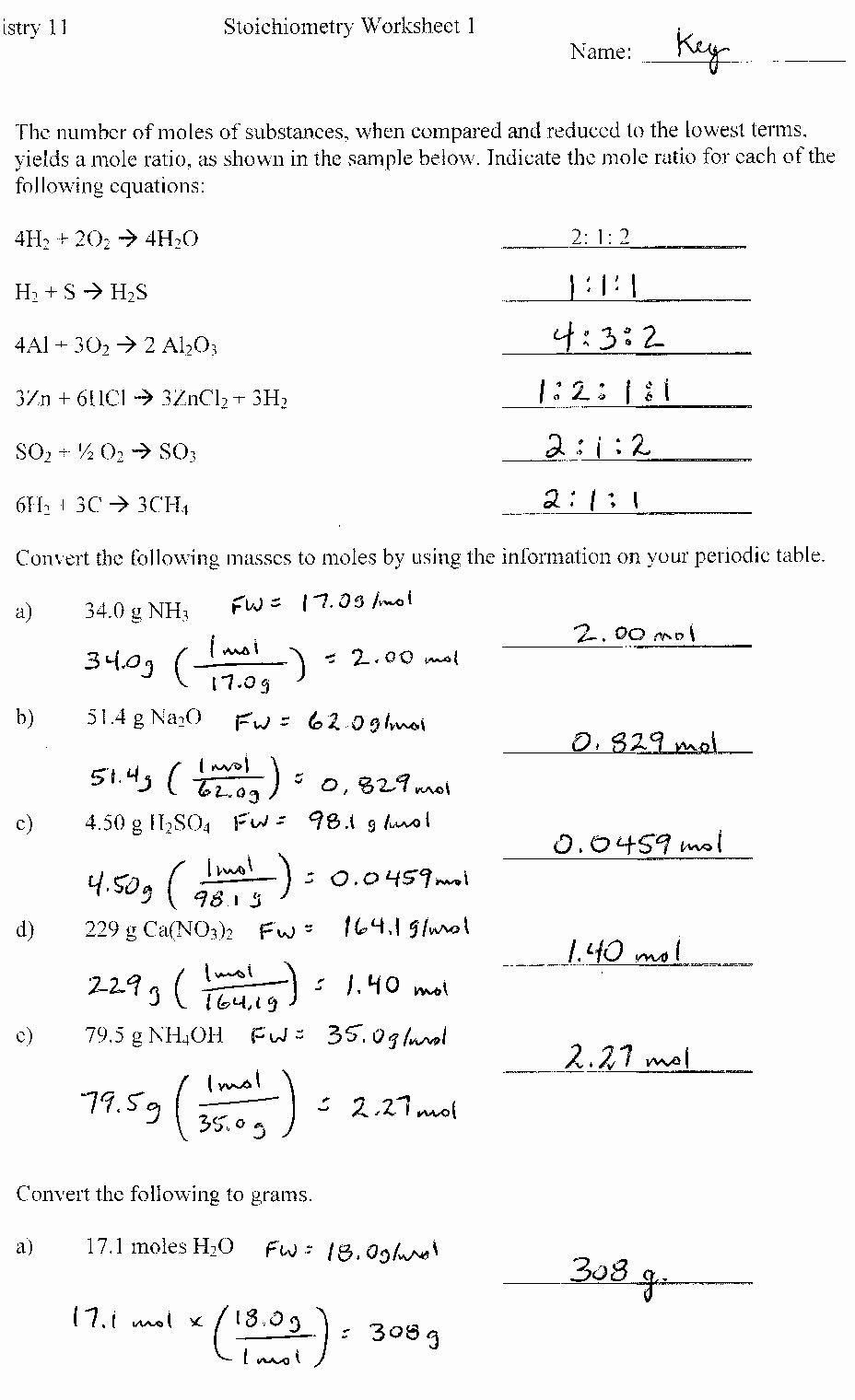 Dimensional Analysis Worksheet Chemistry Predicting Products Of