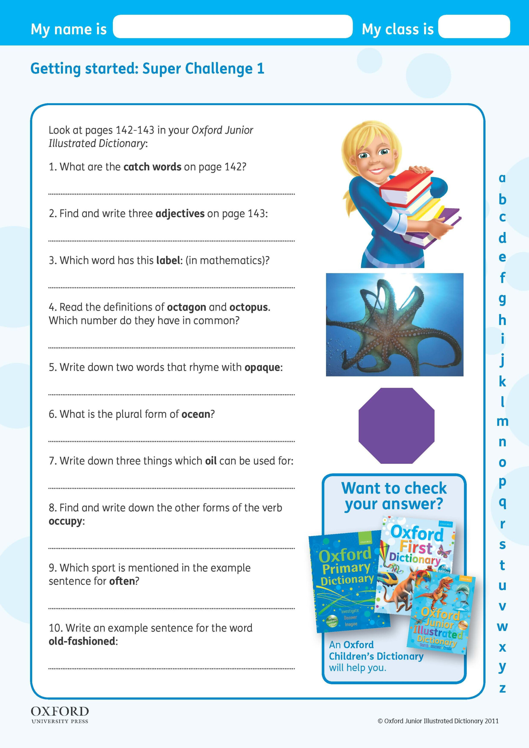Download Your Free Oxford Junior Illustrated Dictionary Challenge