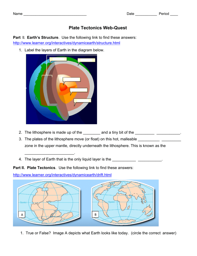 Skills Worksheet Study Guide The Dynamic Earth - SkillsWorksheets.com