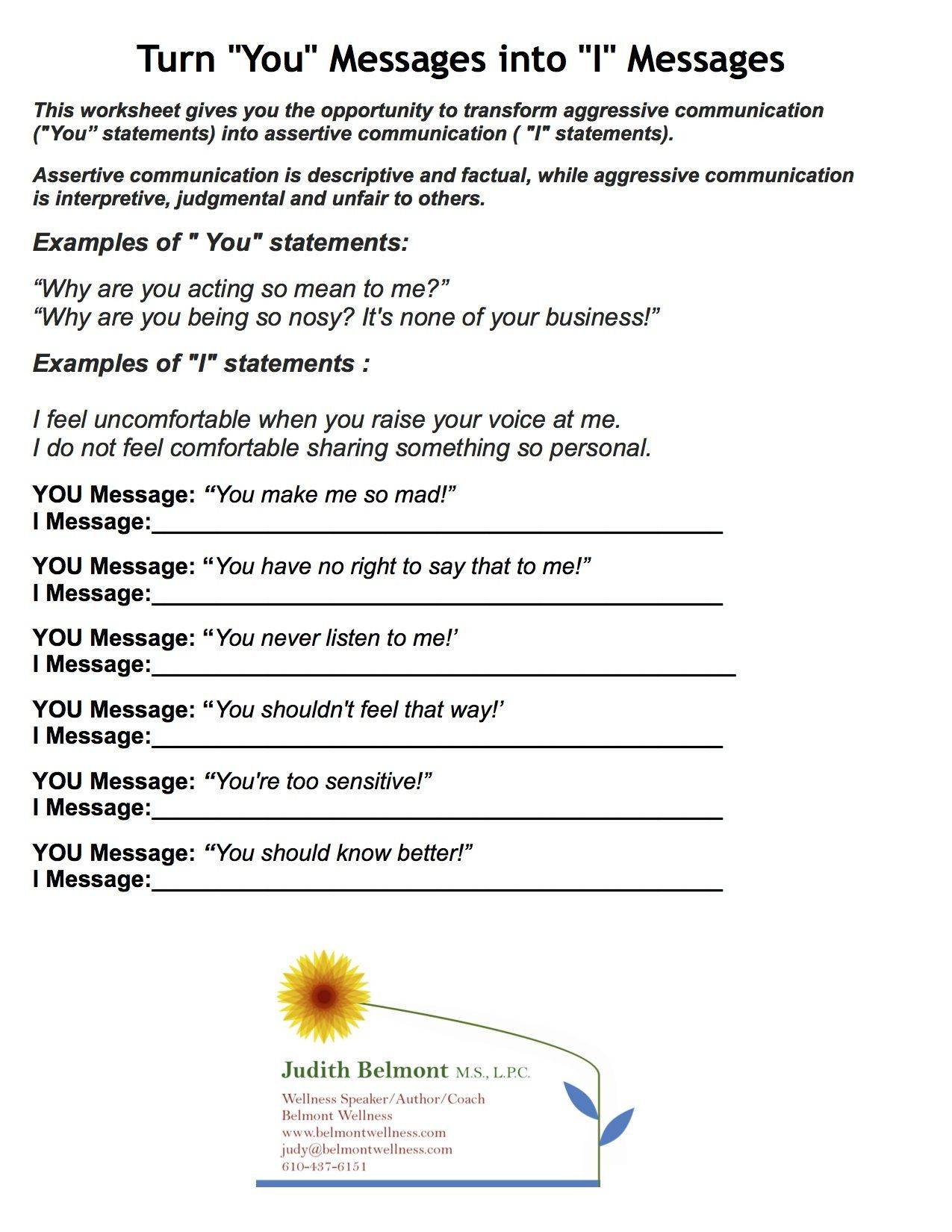 Effective Communication Worksheets Adults Bullying Worksheets 