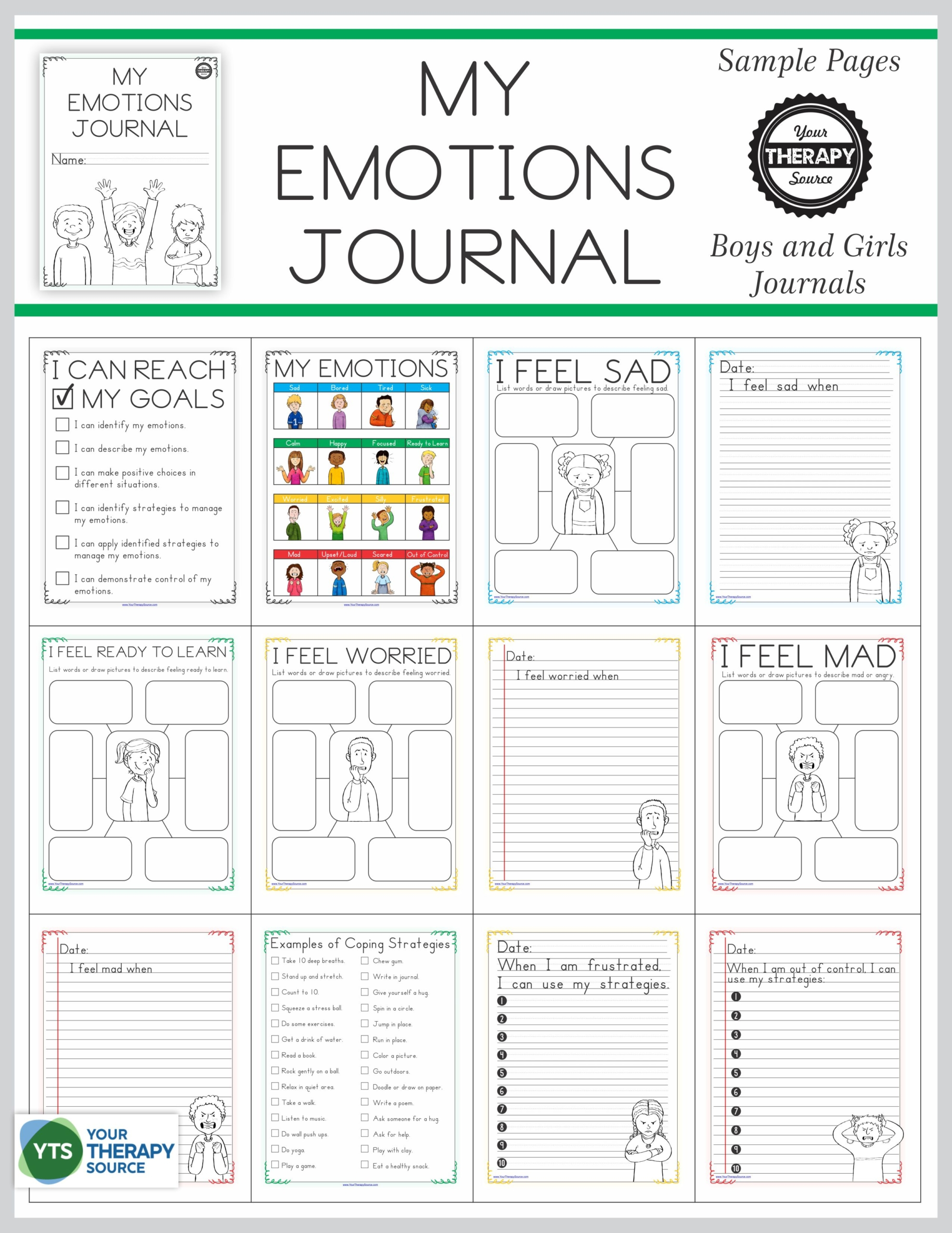 Emotional Regulation Worksheets For Boys And Girls Your Therapy Source