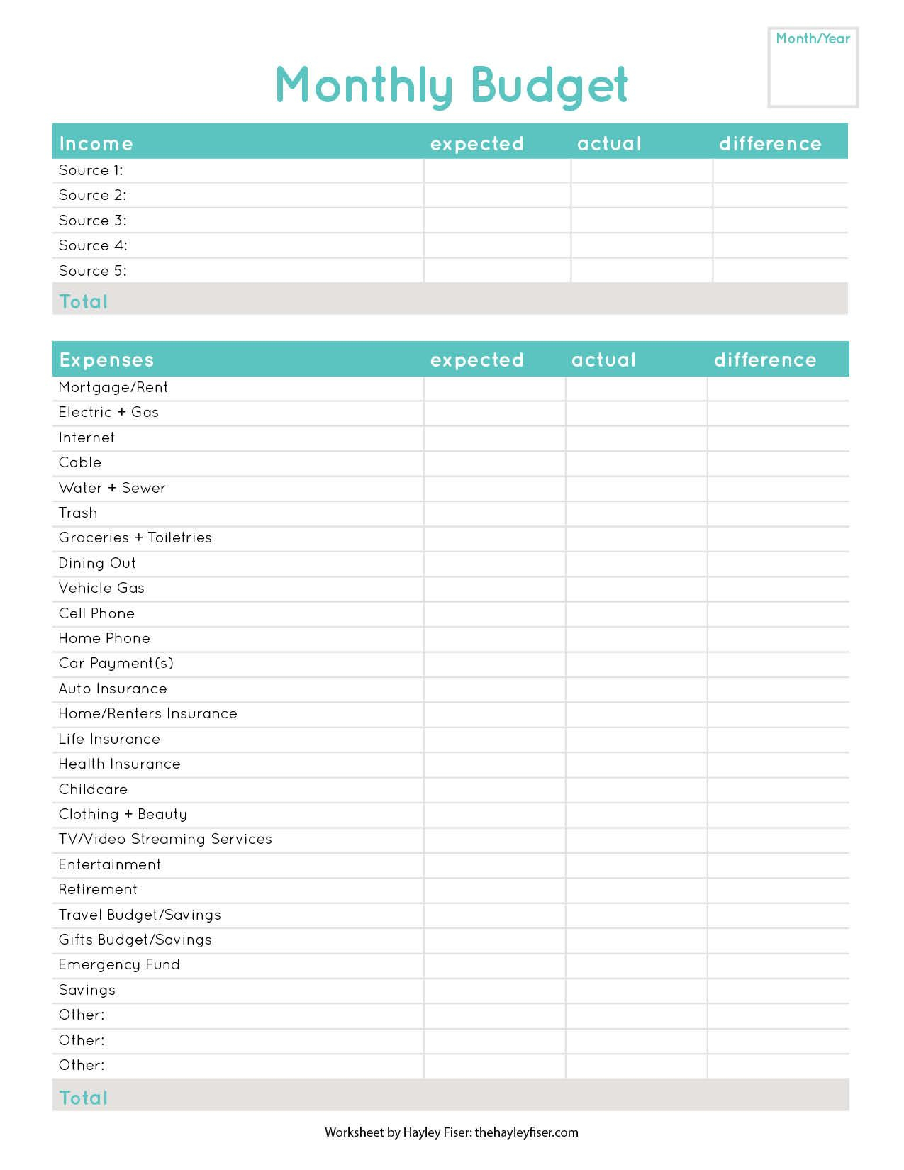 Basic Budgeting Skills Worksheet - SkillsWorksheets.com