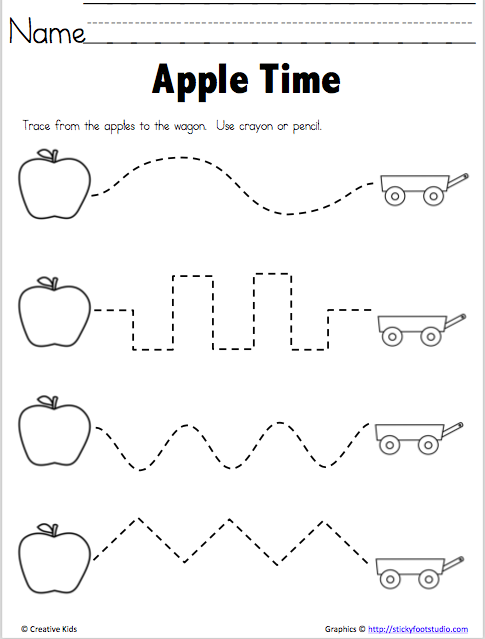 Free Fine Motor Tracing Practice For Apple Season Made By Teachers