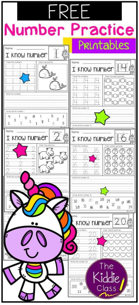 Free Number Practice Printables Kindergarten Math Worksheets Numbers 