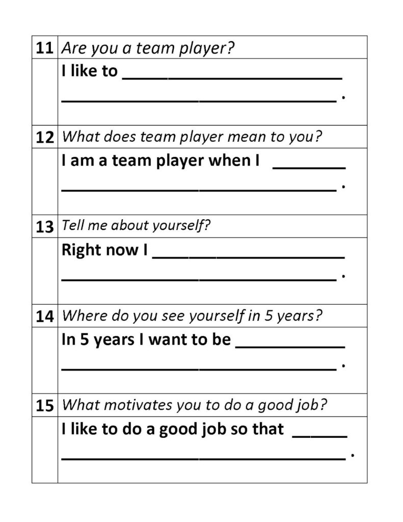 Free Printable Employability Skills Worksheets Learning How To Read