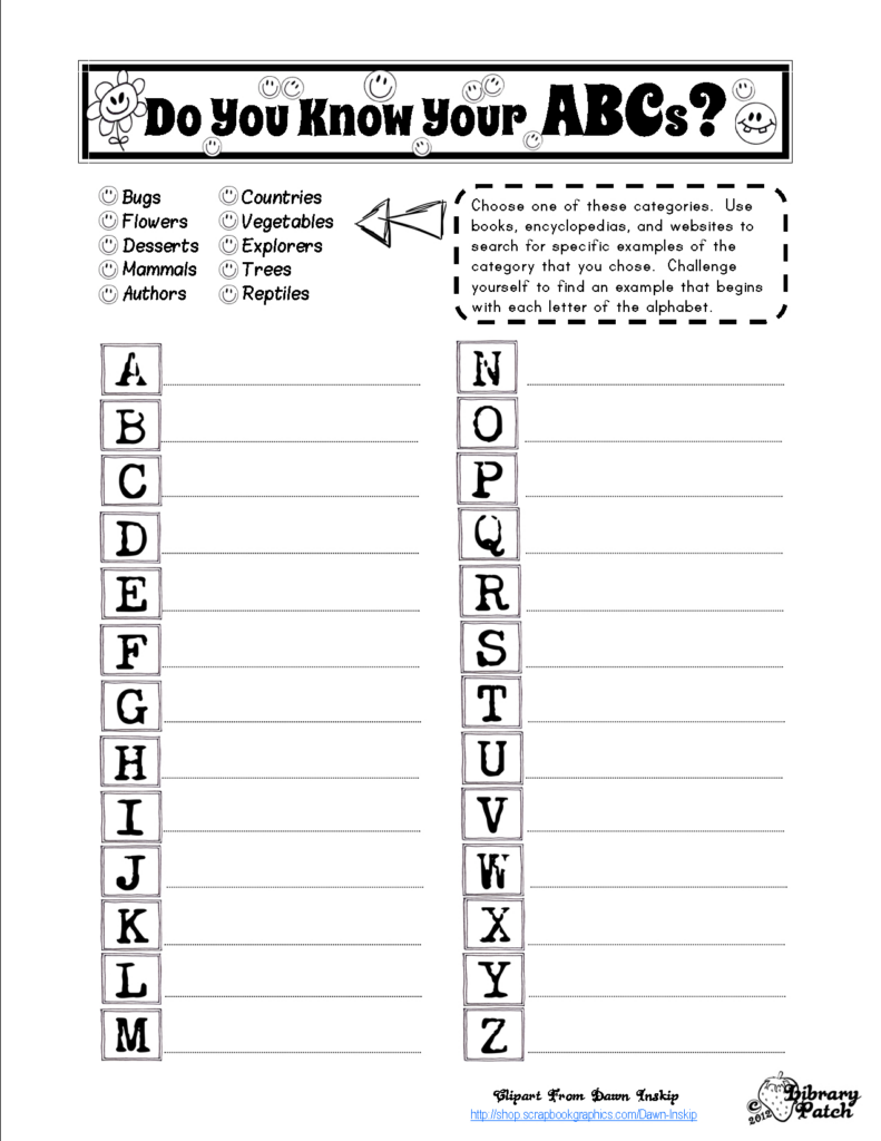 Free Printable Library Skills Worksheets Printable Worksheets