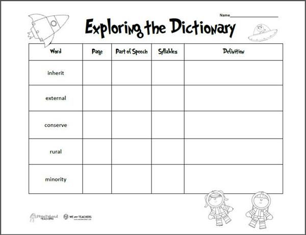 Free Printable Of The Week Exploring The Dictionary Grades 2 4 