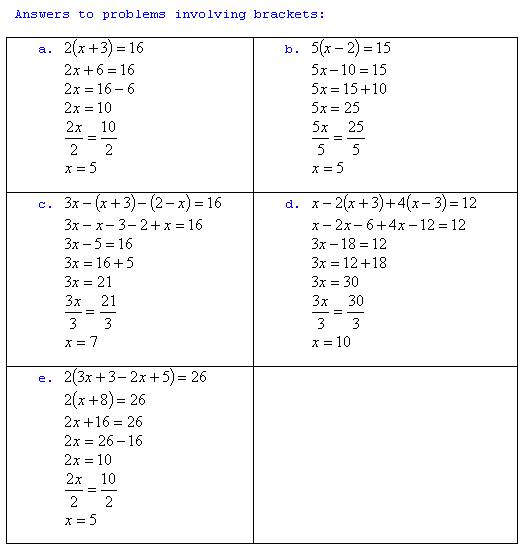 Freemathtutoring Basic Algebra Answers 4 Brack Part Of The Official