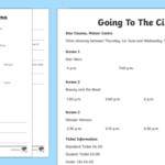 Functional Skills English Level 1 Going To The Cinema Activity