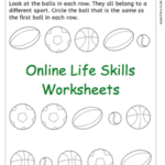 Grade R Online Life Skills Worksheet Sports Balls For More Worksheets