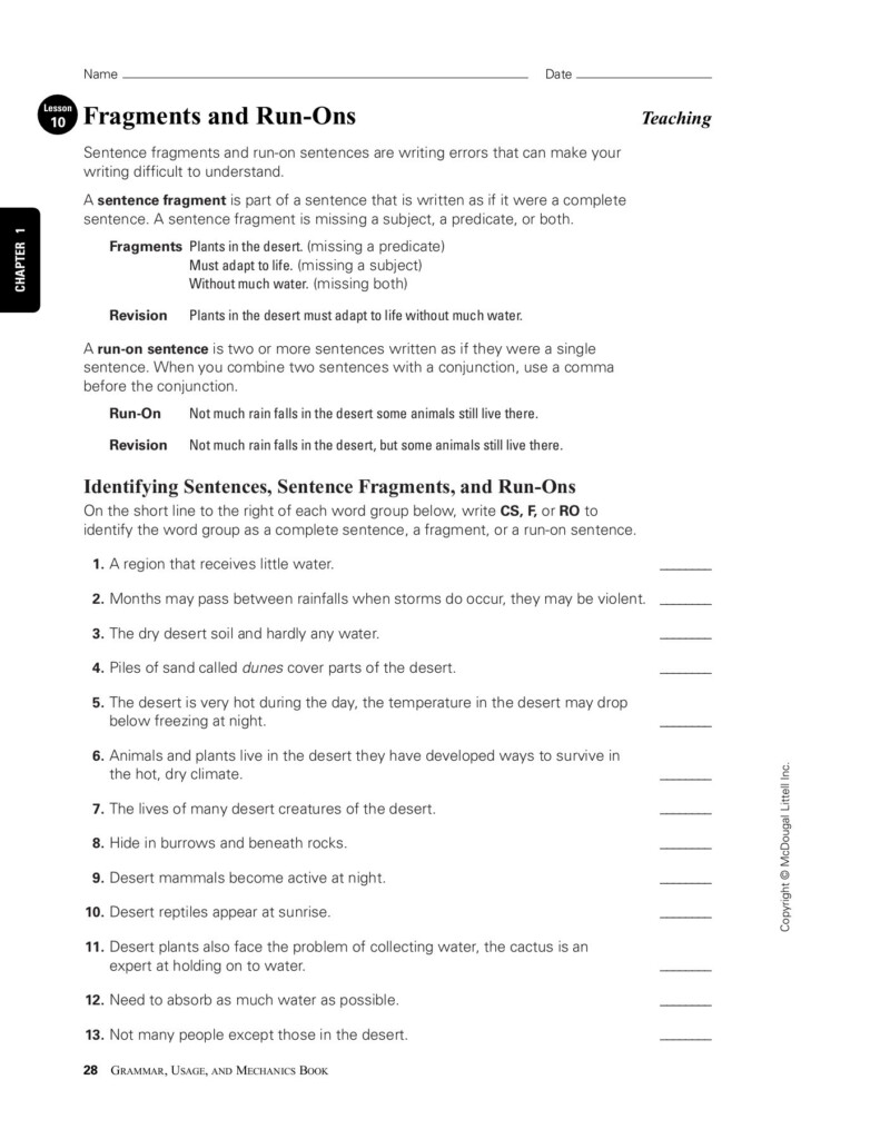 Grammar Usage And Mechanics Workbook Answers Grade 10