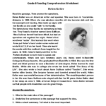 Helen Keller Eighth Grade Reading Worksheets Reading Worksheets