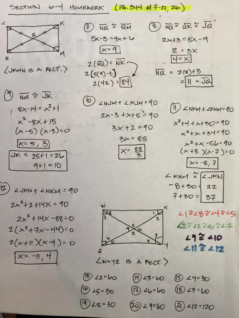 Honors Geometry Vintage High School Section 6 4 Rectangles