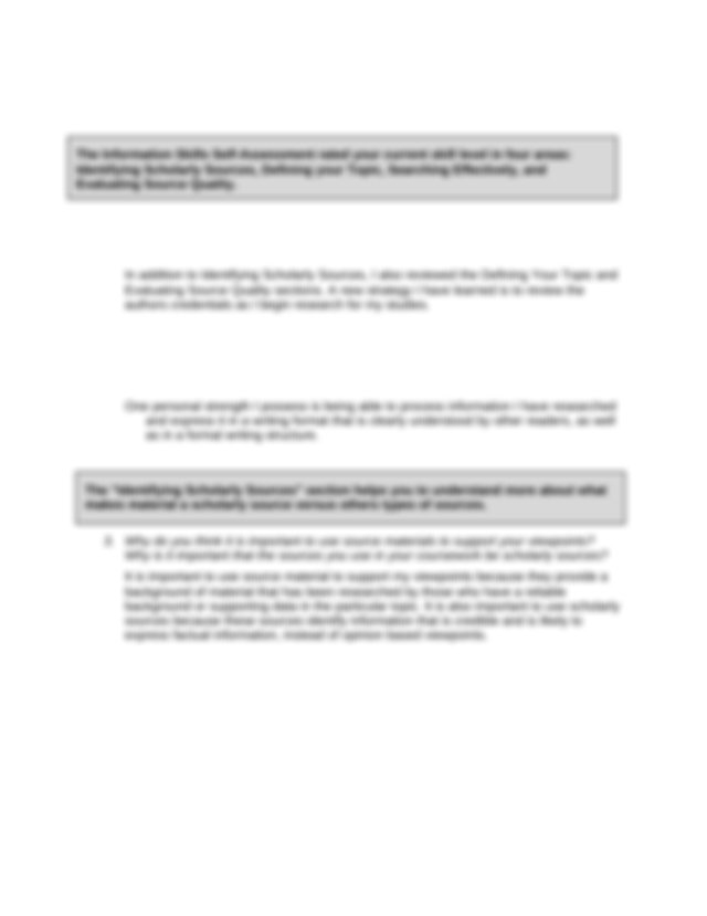 Information Skills Reflection Worksheet docx Information Skills