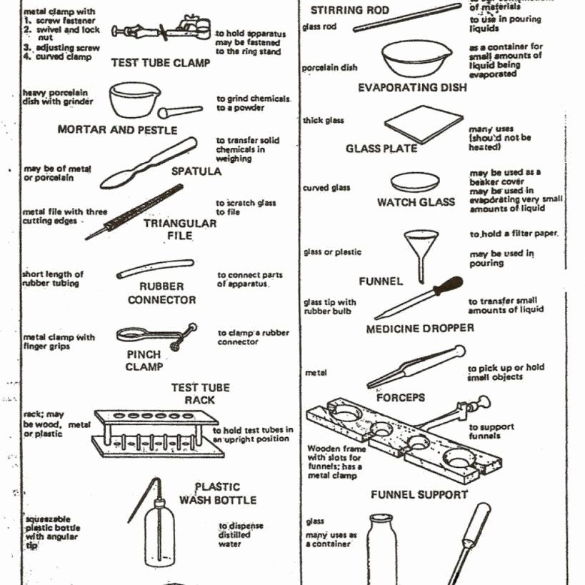 Lab Equipment Worksheet Answer Key Lovely Laboratory Apparatus 