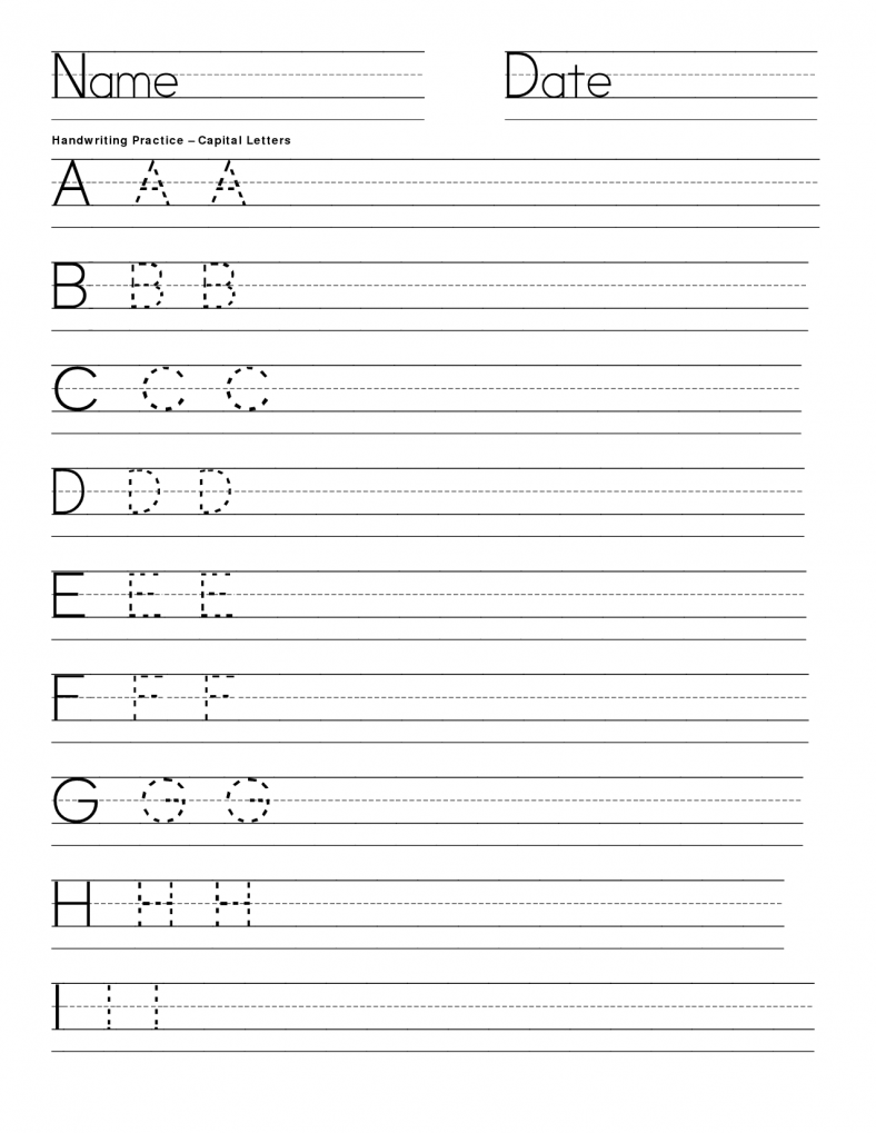 Letter Practice 1 Letter Worksheets For Preschool Capital Letters 