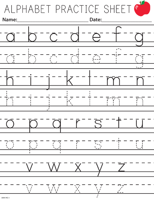 Letter Practice For Basic Handwriting Lettering Practice Alphabet