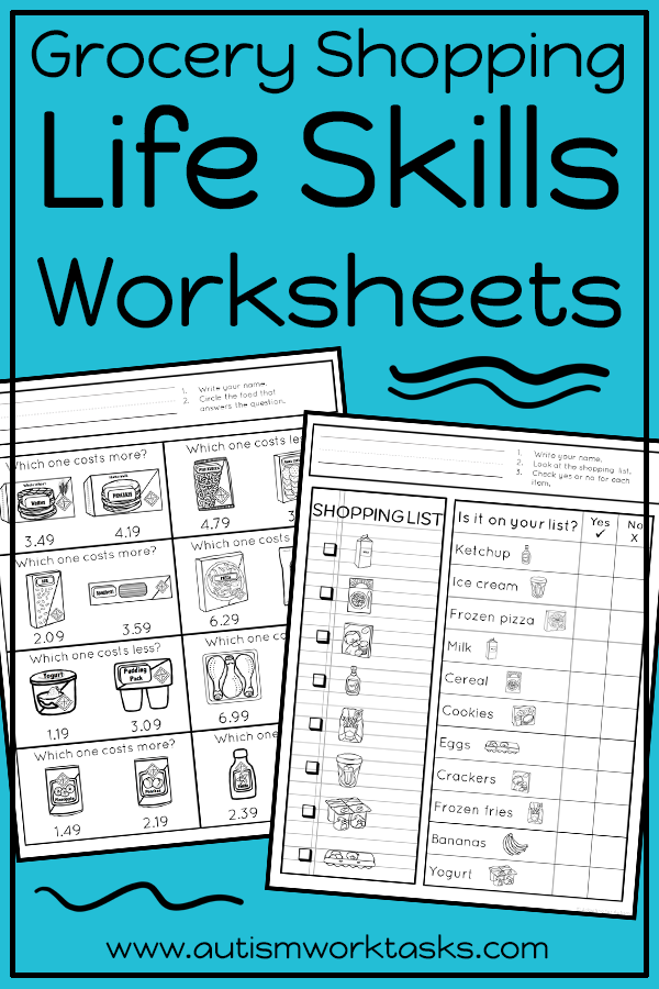 Life Skills Worksheets Grocery Store Life Skills Classroom 