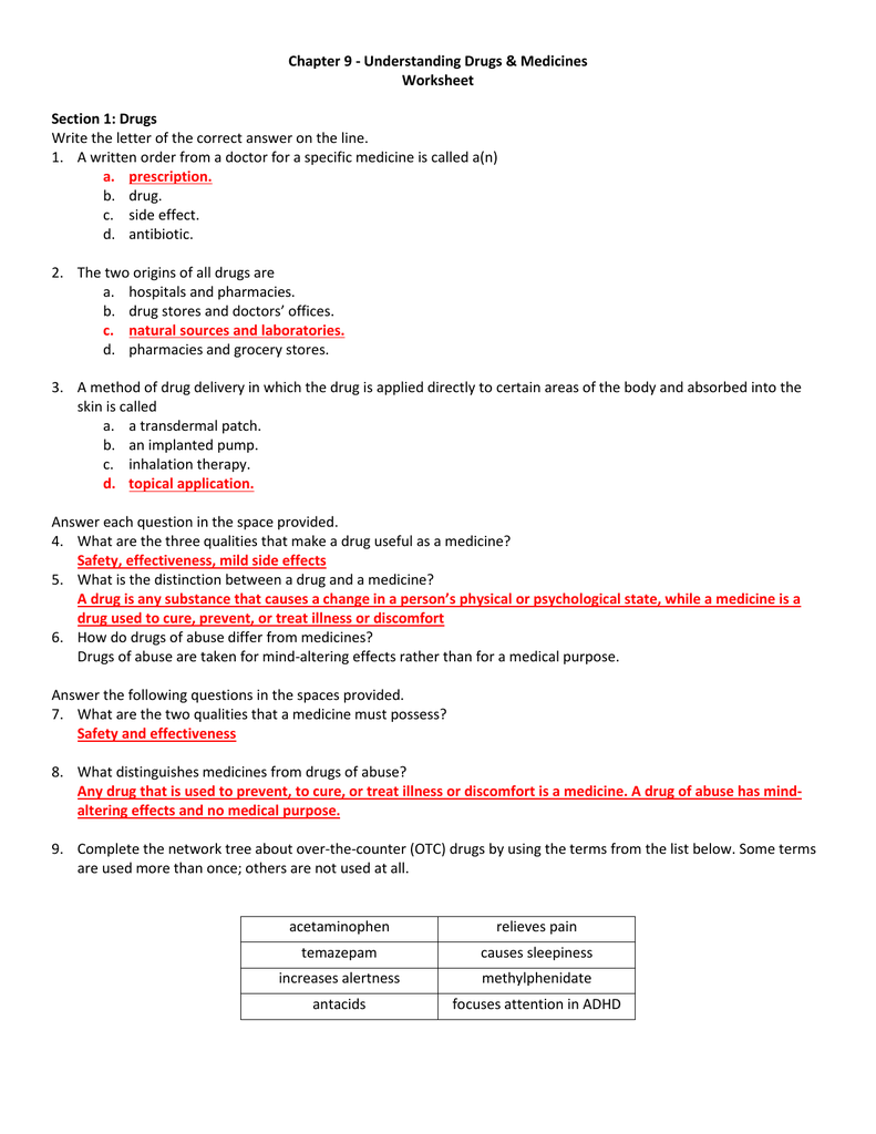 Lifetime Health Skills Worksheet Answers Worksheet List