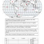 Longitude And Latitude Worksheet Latitude Longitude Worksheet Map