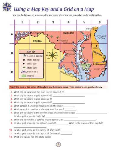 Map Skills E 5th Grade Samples