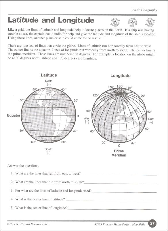 Map Skills Grade 4 PMP Teacher Created Resources 9780743937290