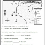 Map Worksheet For Kindergarten Reading A Map Cardinal Directions