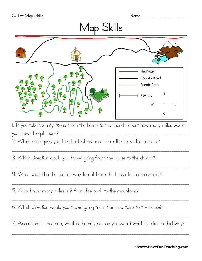 Maps Worksheets Have Fun Teaching