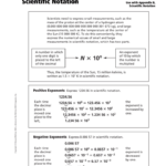 Math Handbook Transparency Worksheet Operations With Scientific