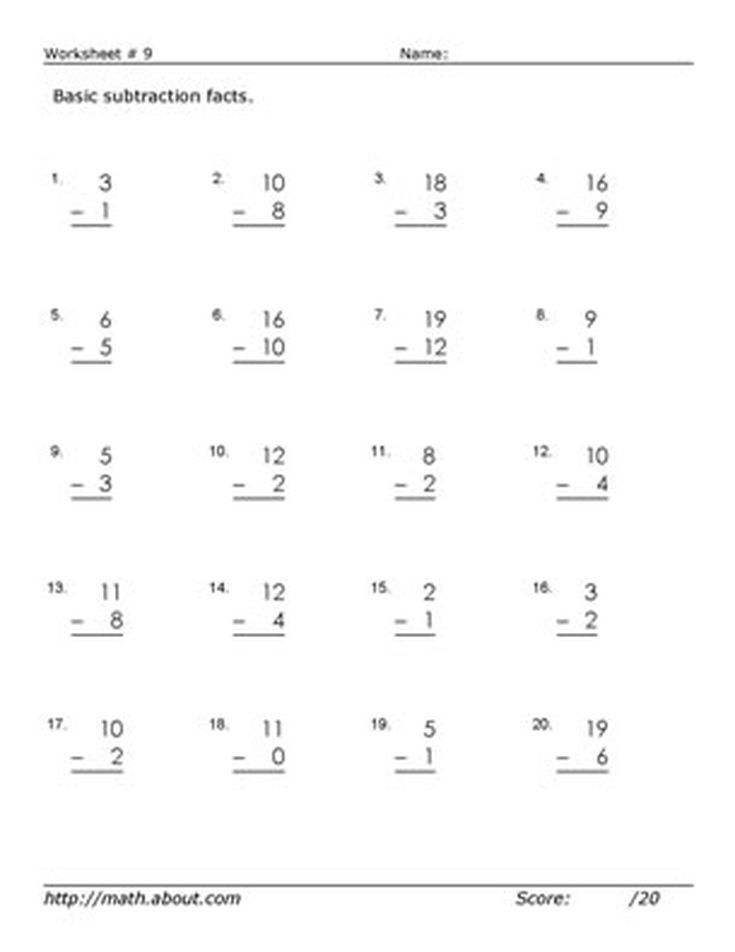 Math Worksheets Strengthen Your Children s Basic Subtraction Skills