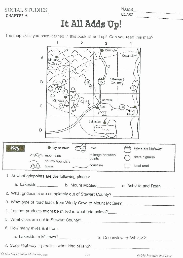 Middle School Map Skills Worksheets Map Practice Worksheets In 2020