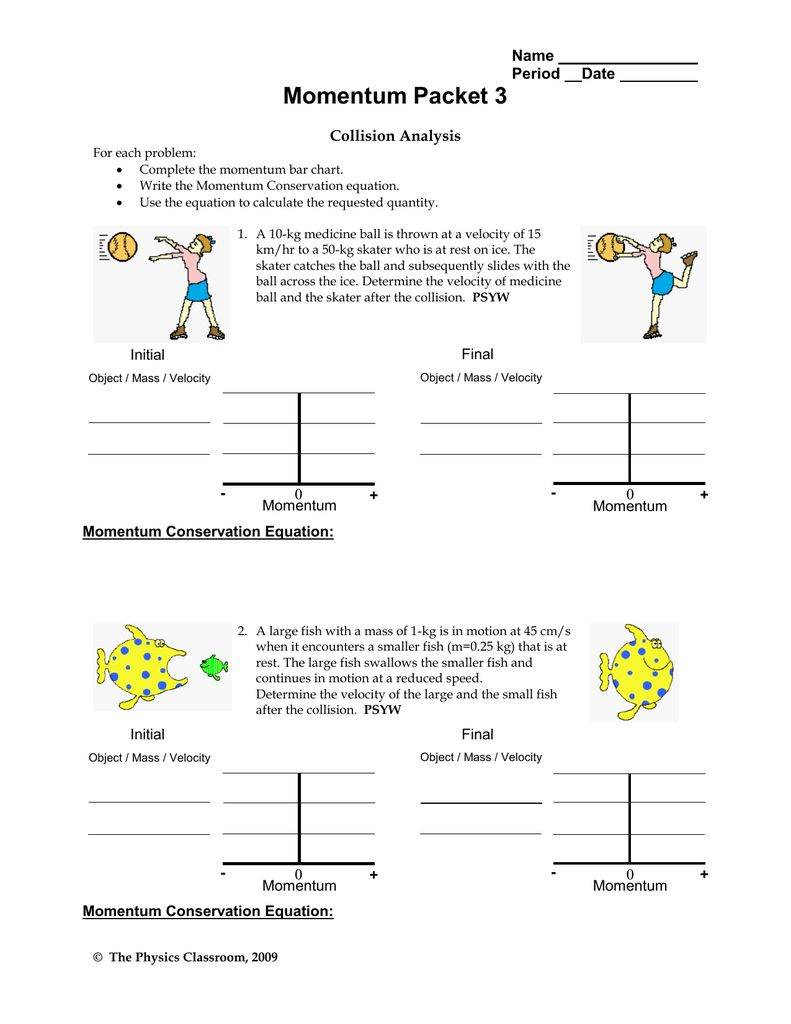 Momentum And Collisions Worksheet Answers Physics Classroom Momentum 