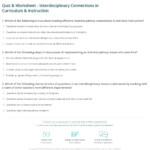 Quiz Worksheet Interdisciplinary Connections In Curriculum