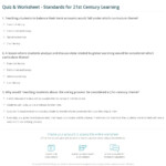 Quiz Worksheet Standards For 21st Century Learning Study